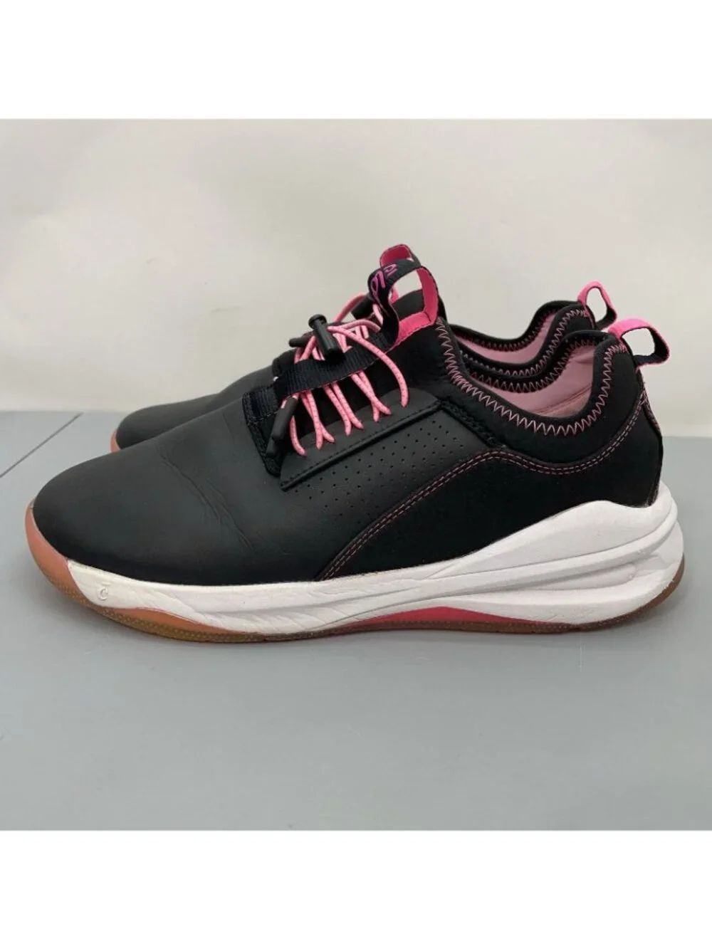 Women's Black and Pink Athletic Sneakers